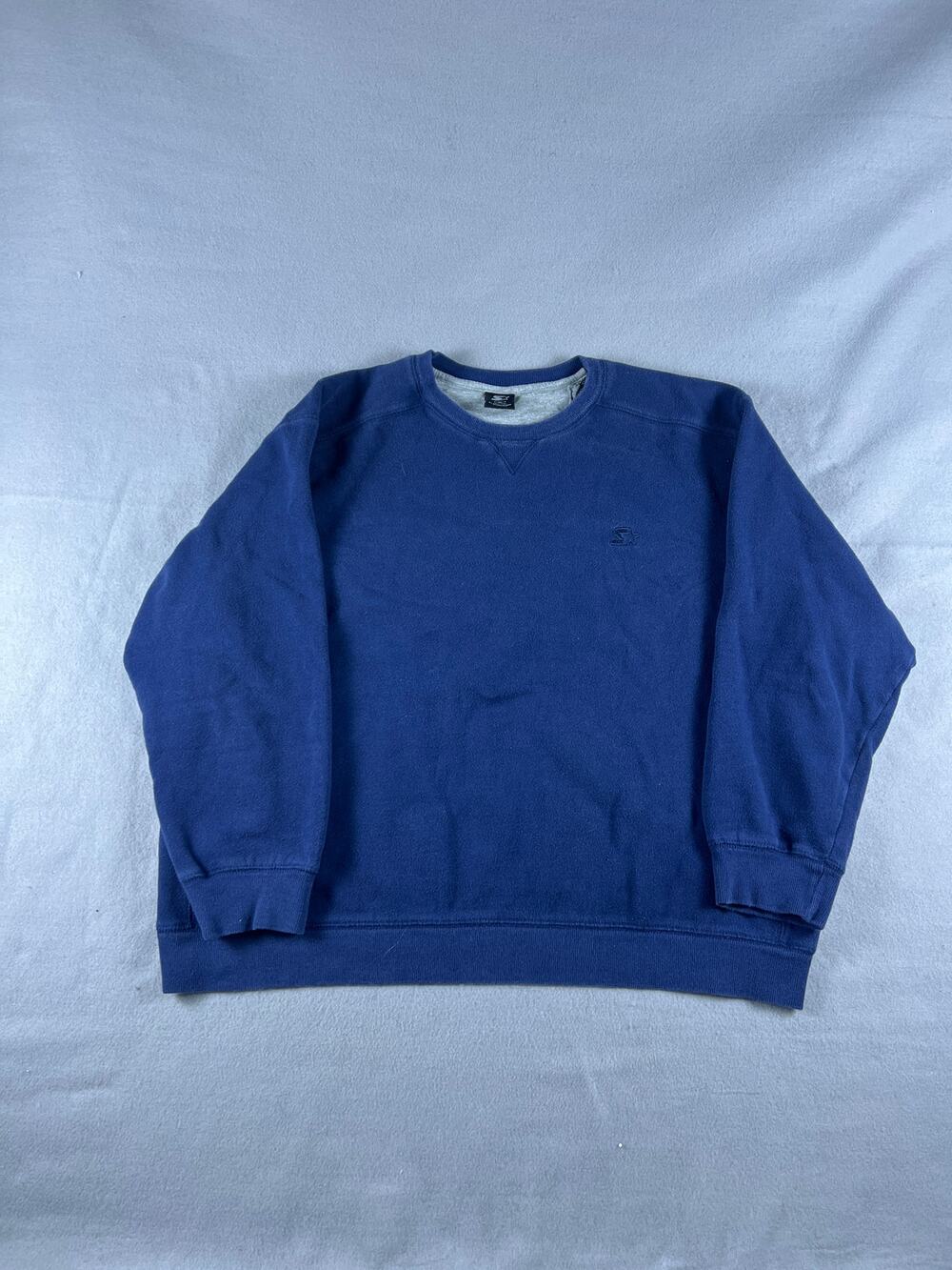 Starter Sweatshirt Mens XL Blue Crewneck Embroidered Logo Fleece Pullover Y2K